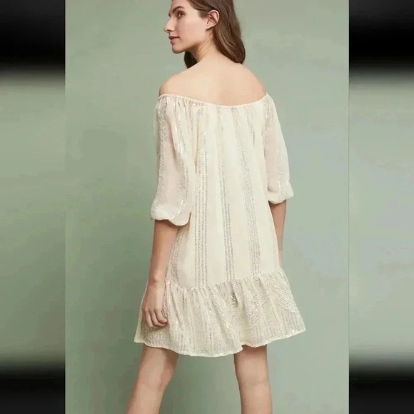 Anthropologie Beaded Sand Swing Sequined Dress By Carolina K - Picture 2 of 11